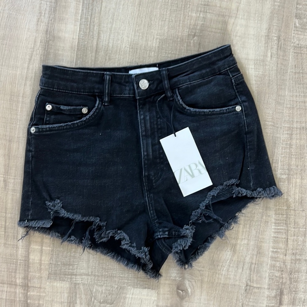 Zara Black Denim Shorts